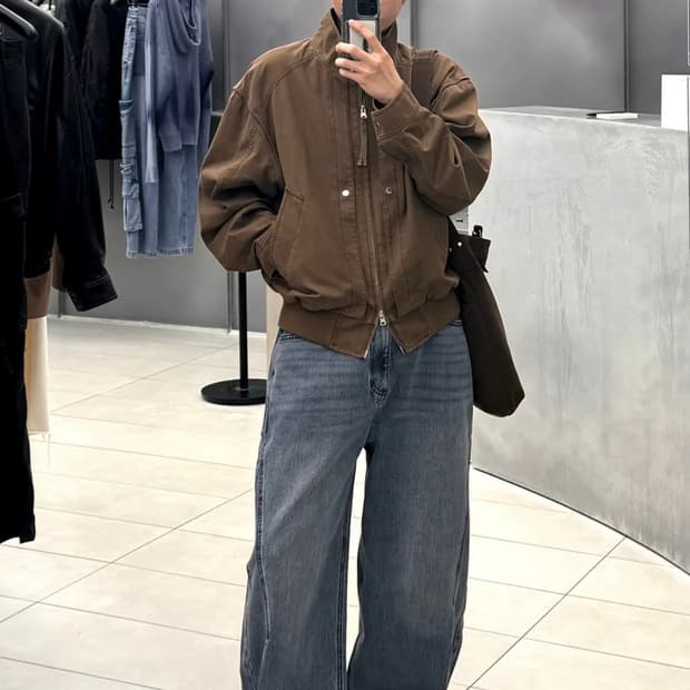 [인사일런스] 워시드 아스트로 자켓 BROWN_L