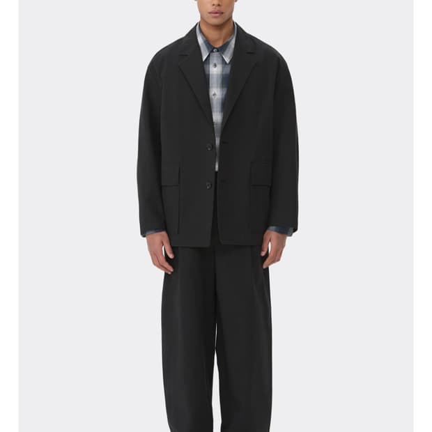 커스텀멜로우 Black Oversized Fit Cotton 자켓