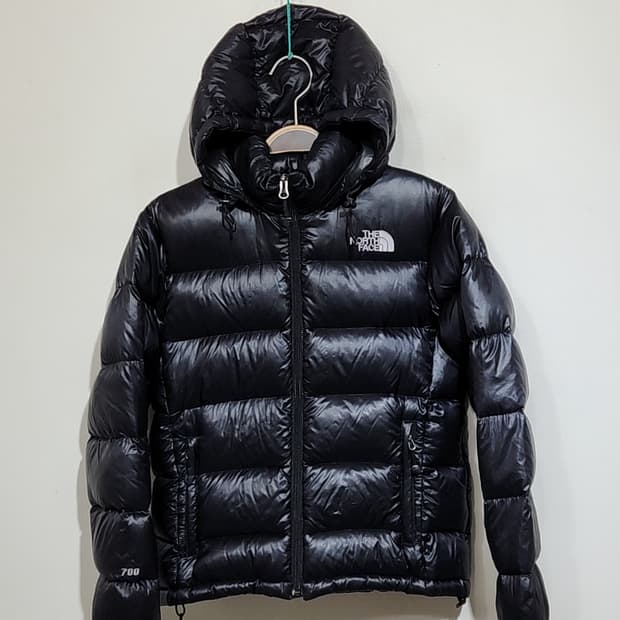 (S) 노스페이스 700 패딩점퍼 블랙 다운자켓 후드탈부착 