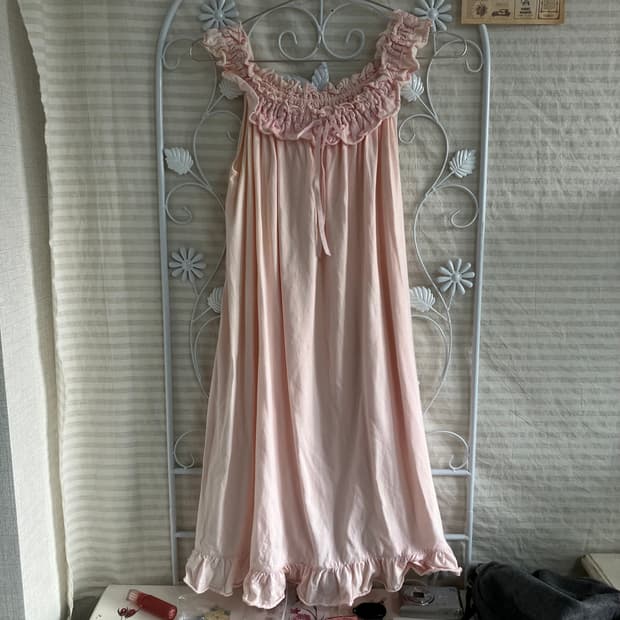 빈티지 딸기 우유 핑크 레이스 나시 원피스 923 y2k 스트릿 모리 갸