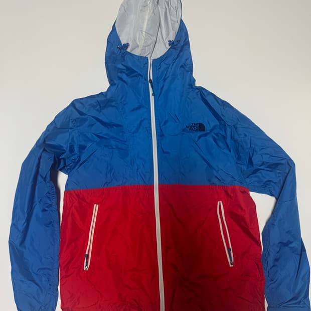 노스페이스 컬러 블록 나일론 경량 후드 바람막이 M