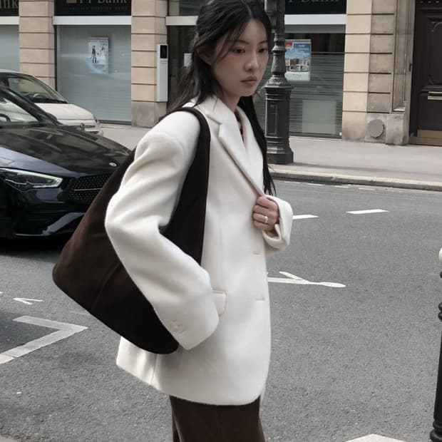 르버터 윈터 헤어 자켓 아이보리