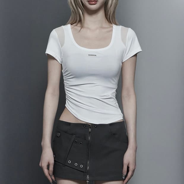 에트오소메 Modern Square Shirring Tee