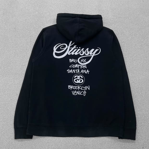 스투시 Stussy 월드투어 후드티 블랙
