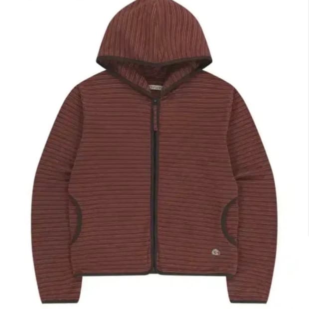 코이세이오 레드 스트라이프 플리스 집업