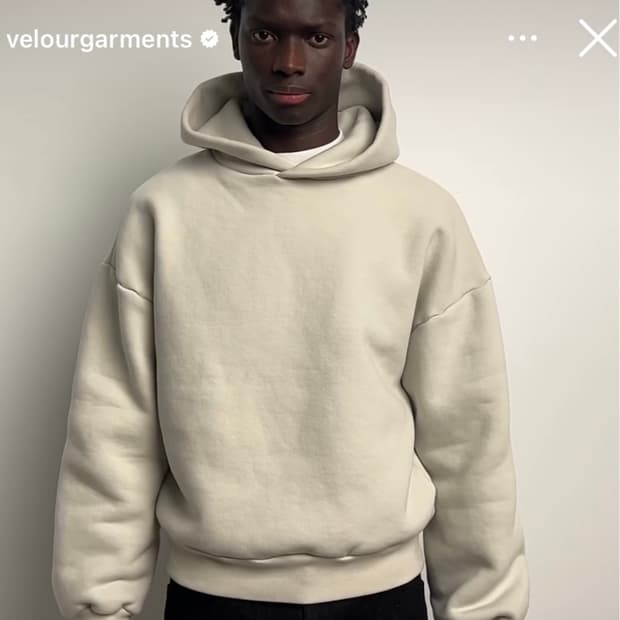 velour garments 750gsm 후드티 ecru