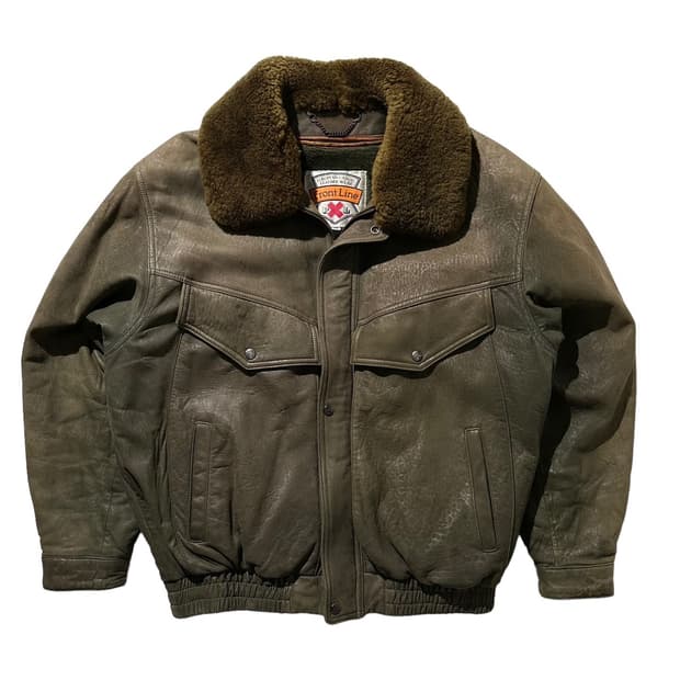 Front Line 프론트라인 램스킨 양가죽 봄버 자켓