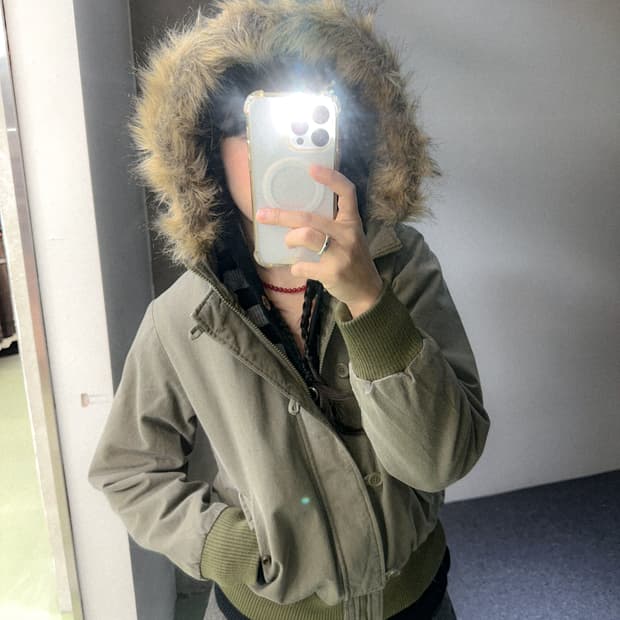 khaki fur trimming n2b jacket
