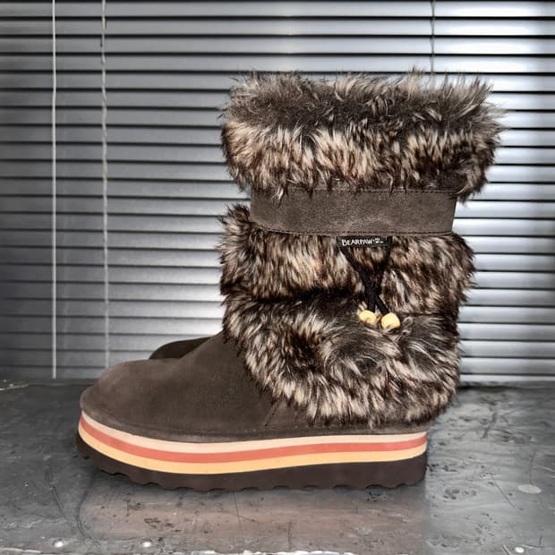 00s BEARPAW 스웨이드 퍼 트림 어그 부츠