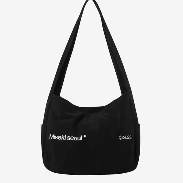 [오늘만이가격!]미세키서울 코튼 빅 크로스백 블랙