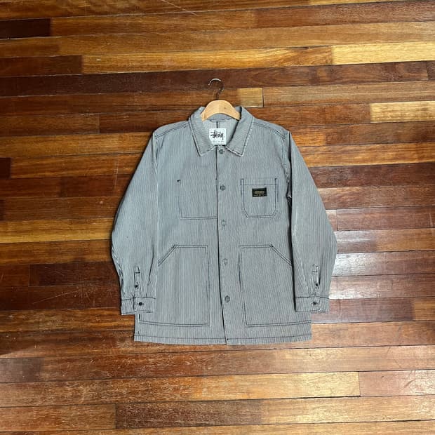 스투시 스트라이프 유틸리티 자켓