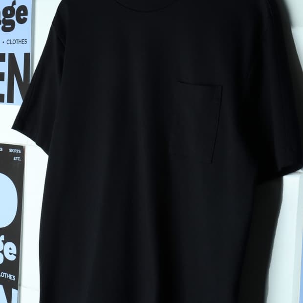 (L-XL) 앤드지 반팔 티셔츠 기능성 폴리 블랙 보들보들-H31870