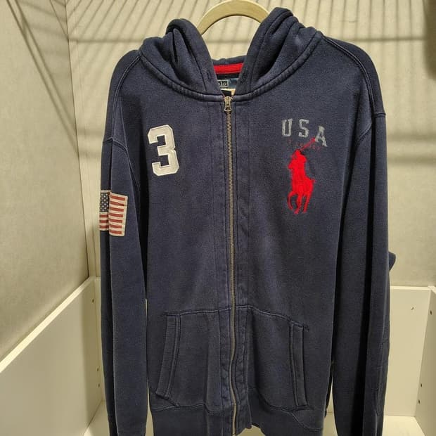 폴로 랄프로렌 빅 포니 USA 후드집업 네이비 2XL