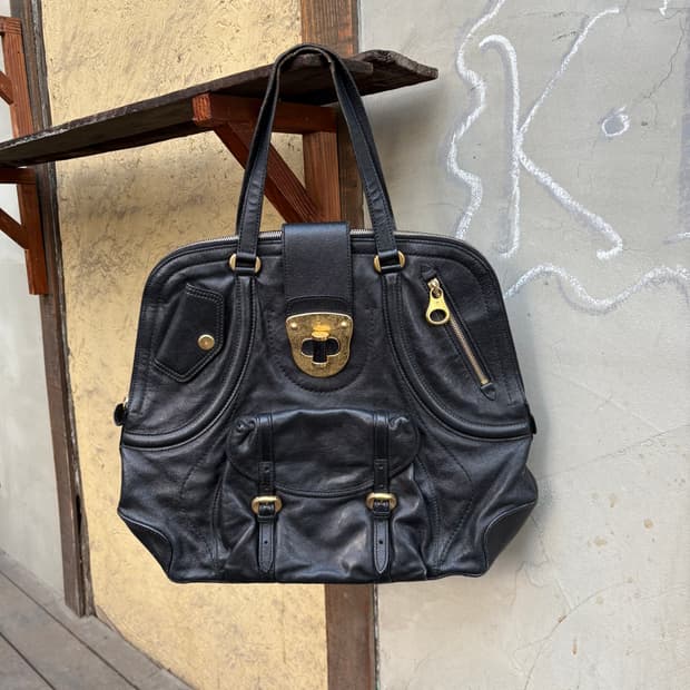 알렉산더 맥퀸 블랙 노밤 핸드 백