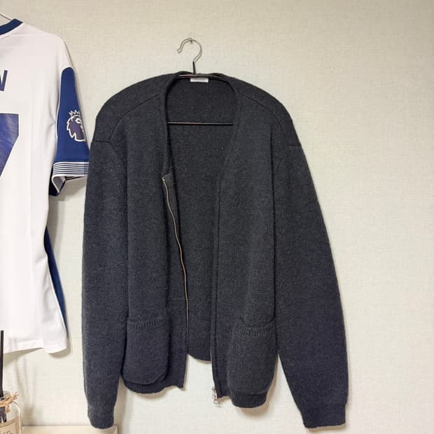 우드비 키드 모헤어 가디건 차콜네이비 1사이즈