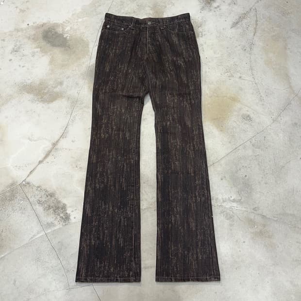 [L] 00‘s Tornado Mart Coated Flare Denim