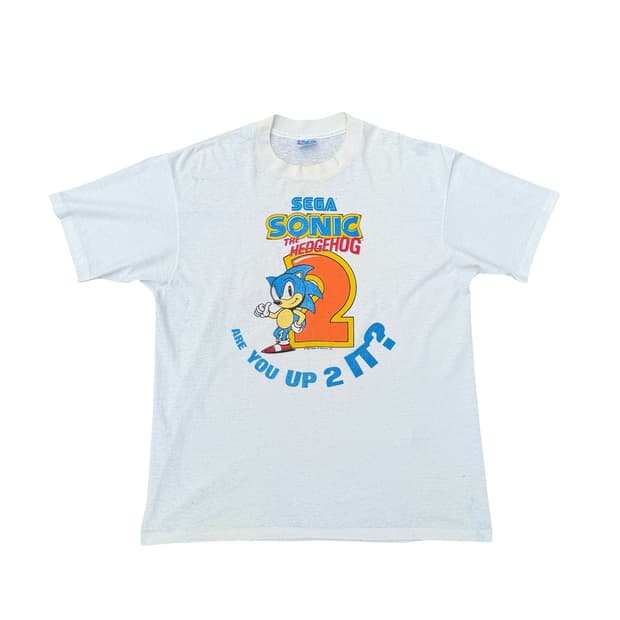 빈티지 90s 세가 소닉 티셔츠