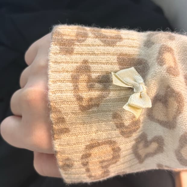 하트 레오파드 가디건 로맨틱갸루 갸루 히메갸루 로걀 라떼갸루