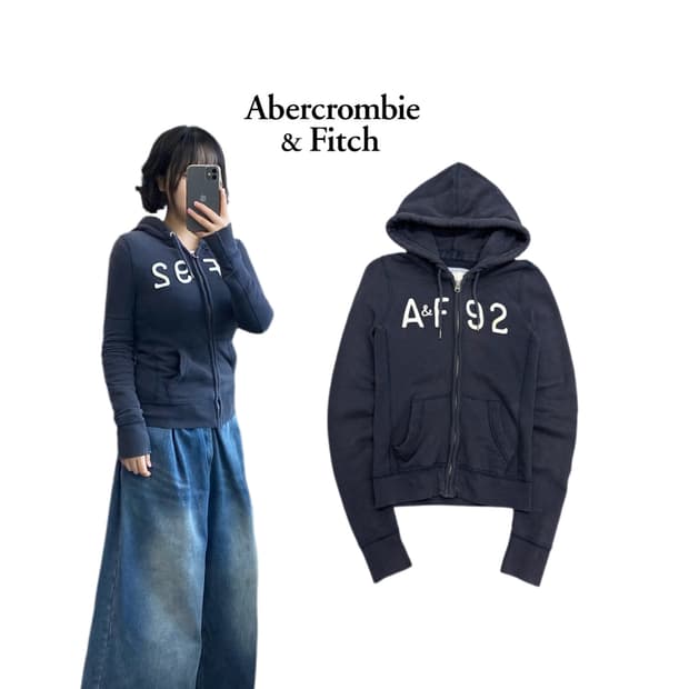아베크롬비 Y2K 딱붙 아치로고 후드집업