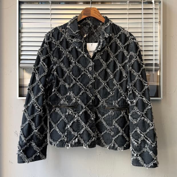 Patchwork mesh denim jacket JPN