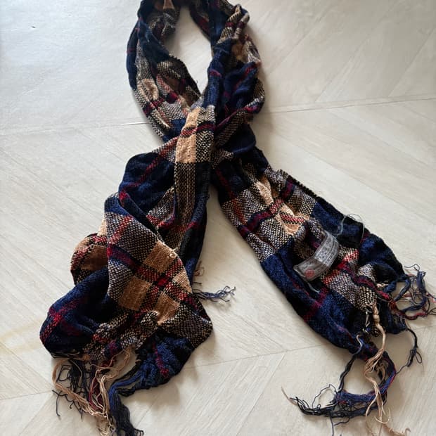 Vintage enthic grunge mood flannel scarf