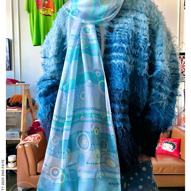 1990s BALMAIN Paris Silk Long Scarf