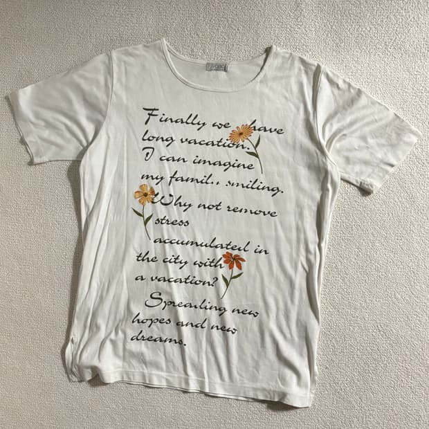 일본빈티지 모리걸st 레터링 반팔 티셔츠