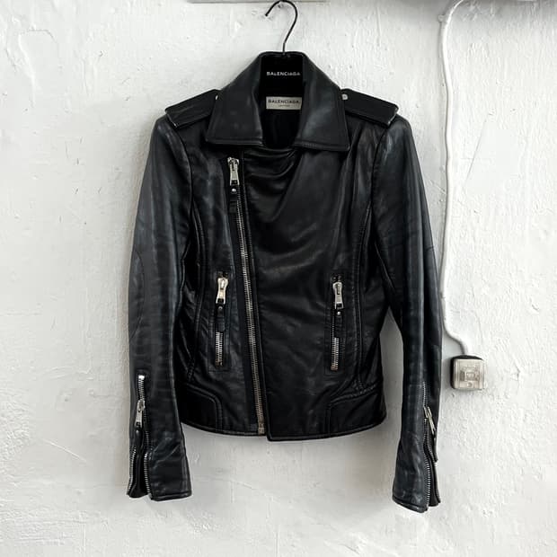 발렌시아가 2014FW 게스키에르 컬렉션 레더 라이더 자켓