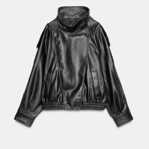 자라 페이크 레더 자켓
