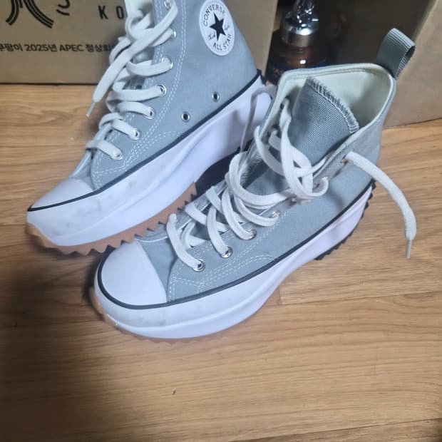 컨버스 런스타 하이크 회색 하이탑 운동화