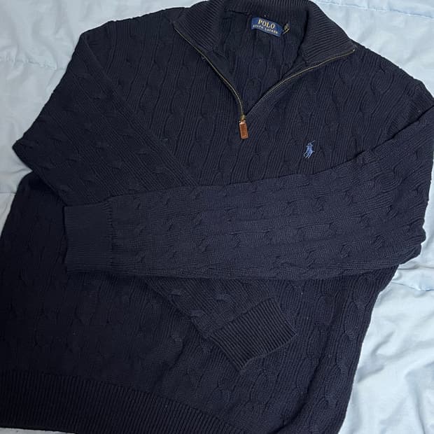 폴로 하프집업 반집업 꽈배기 케이블 니트 스웨터 xl 팔아요!