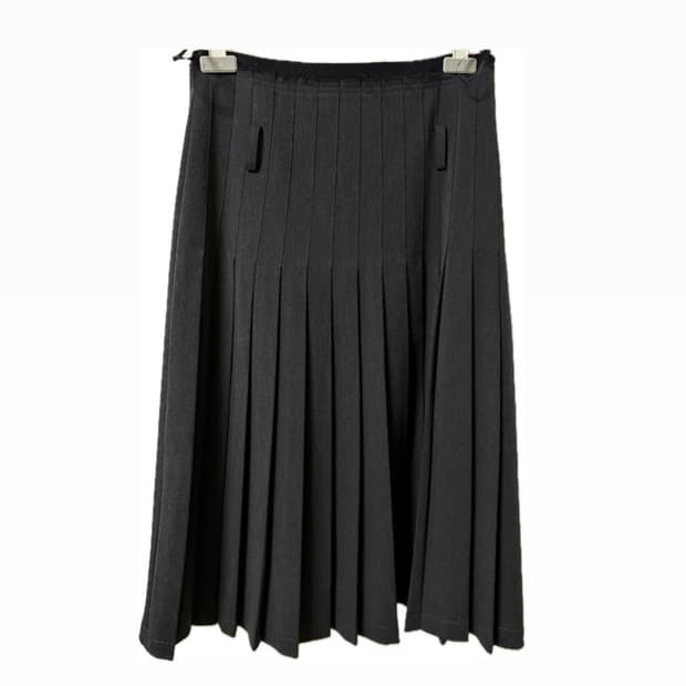 M)벨티드 플리츠 주름 스커트