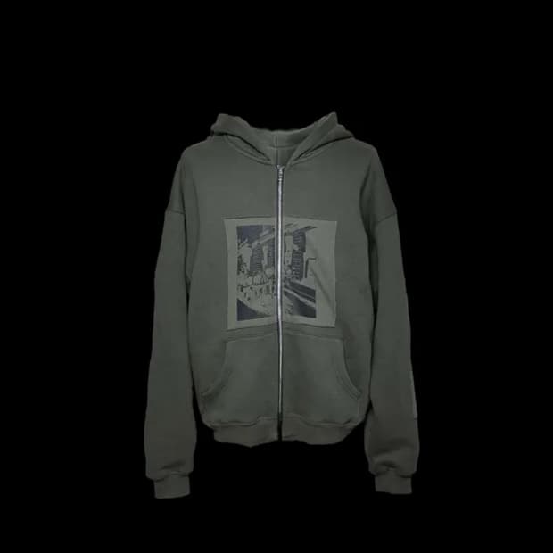 에모스탠스 클럽 워시드 비엔나홀스 패치 후드집업