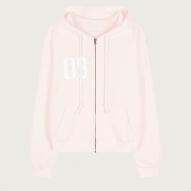 클리시어 클래식 09 넘버링 후드집업 핑크