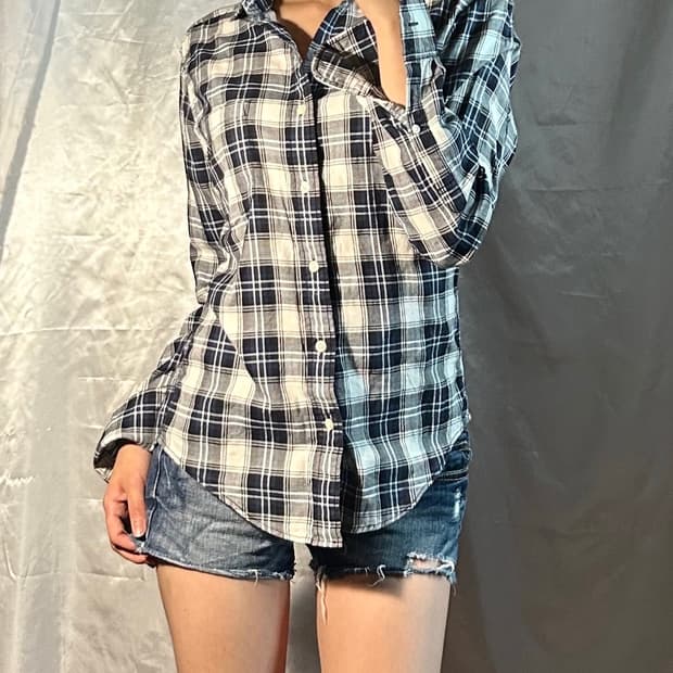 Backnumber blue check shirts