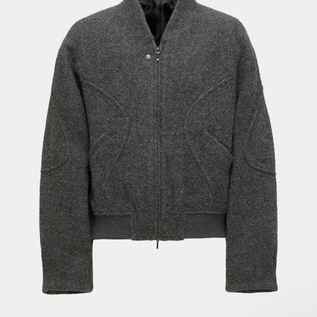 coor 인터널 바인딩 숄 카라 점퍼 (멜란지차콜)