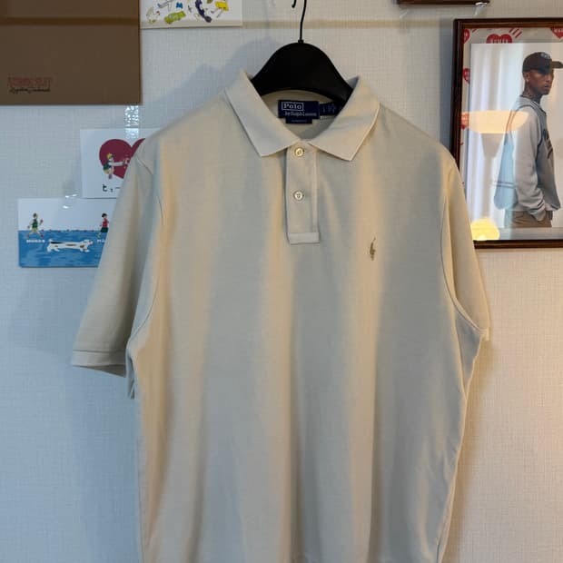 (L) 폴로 랄프로렌 포니 로고 반팔 카라티 PK 베이지