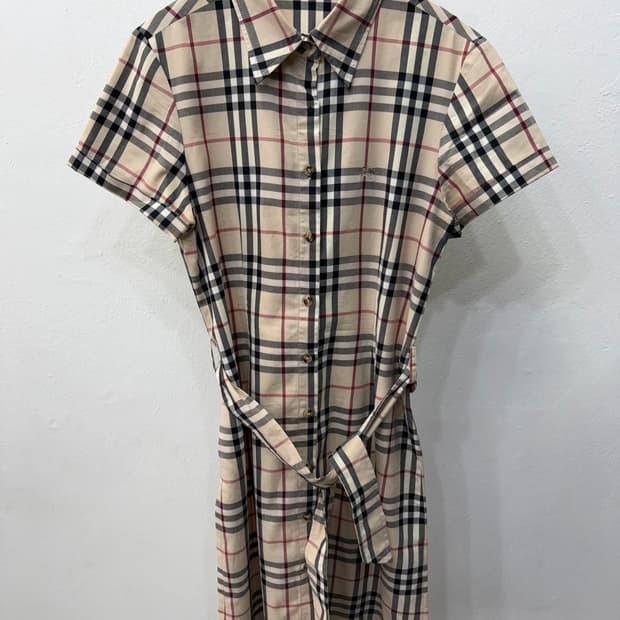 정품) 버버리 여성 체크 노바셔츠 원피스 L
