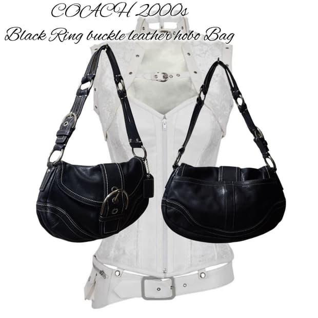 COACH 2000s Black Ring buckle leather