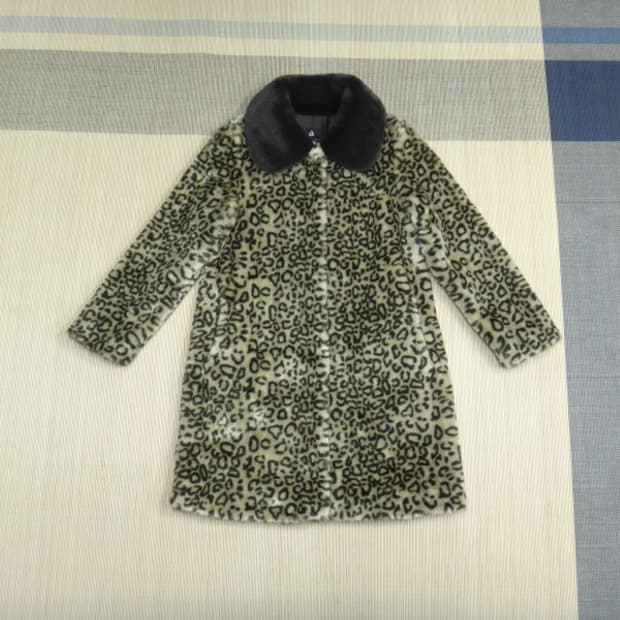 (66) 에이앤디 아뜰리에 표범무늬 인조 밍크 코트