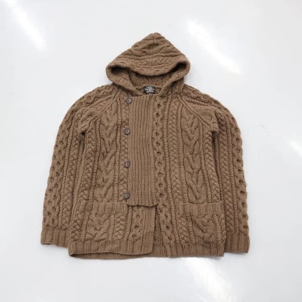 Polo Jeans Cable Knit Hooded Cardigan