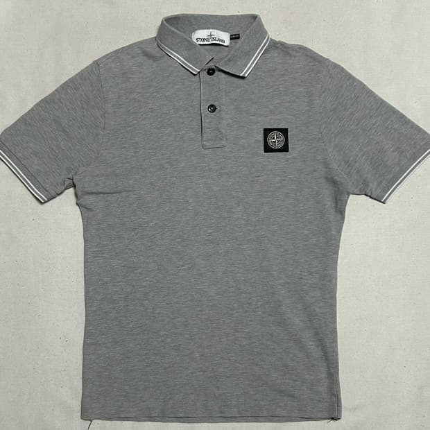 👅 스톤아일랜드 슬림핏 그레이 카라 반팔티 👅