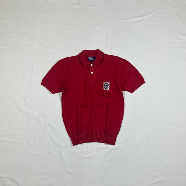 90‘s 폴로랄프로렌 유니크레스트 반팔 니트 피케셔츠