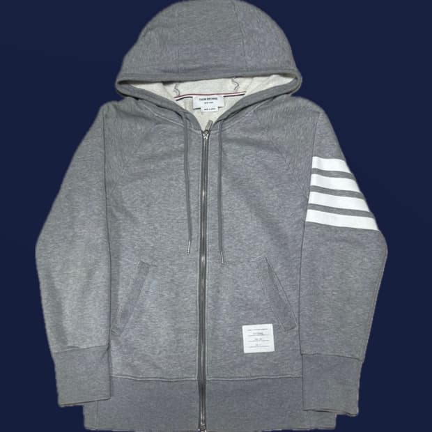 톰브라운 4바 그레이 후드집업 