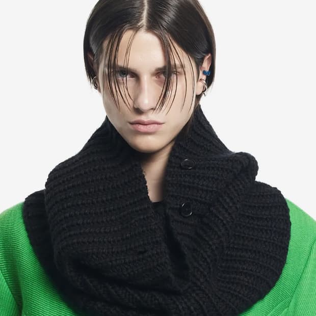 메종미네드 핸드 메이드 버튼 알파카 워머 블랙