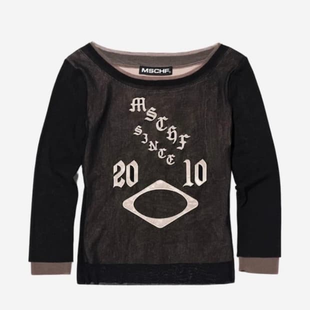미스치프 보트넥 매쉬탑 Mischief Boat Neck Mesh Top