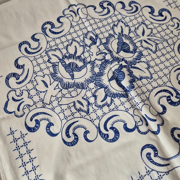 유럽수입 자수 테이블러너 소파커버