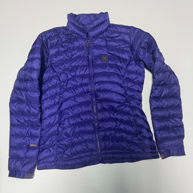 여성 코오롱스포츠 구스다운 퍼플 경량 패딩 자켓