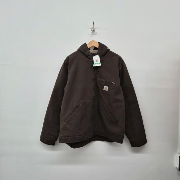 칼하트 워시드 덕 셰르파 안감 자켓 브라운 남성 L