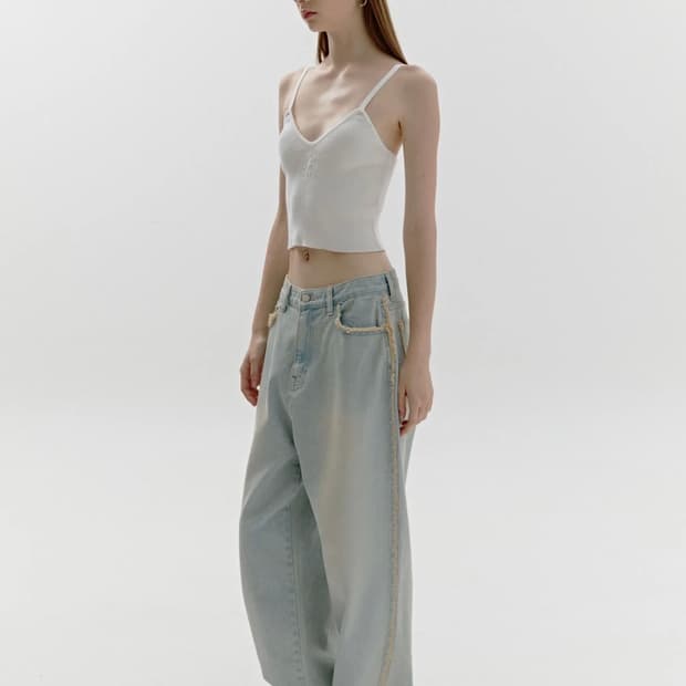 소프트서울 Damage Washing Pants Light Blue